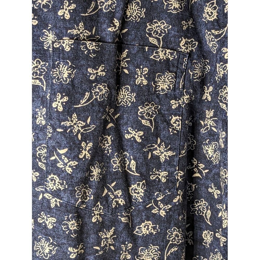 Tommy Hilfiger Button Down Short Sleeve Cotton Shirt‎ Large Blue Floral Hawaiian - Picture 3 of 5